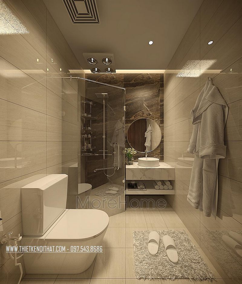 Thiết kế nội thất phòng tắm chung cư Trung Hòa Nhân Chính